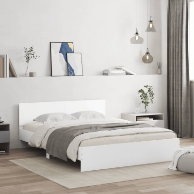 Estructura de cama sin colchón blanco 140x190 cm