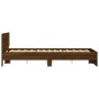 Estructura de cama con cabecero marrón roble 135x190 cm