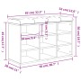 Banco zapatero madera de ingeniería gris Sonoma 82x32x50 cm