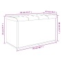 Banco con almacenaje madera ingeniería gris hormigón 82x42x45cm