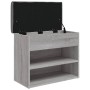 Banco zapatero madera de ingeniería gris Sonoma 62x32x50 cm