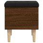 Banco con almacenaje madera ingeniería roble marrón 42x42x46 cm