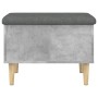 Banco con almacenaje madera ingeniería gris hormigón 62x42x46cm