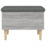 Banco con almacenaje madera ingeniería gris Sonoma 62x42x46 cm