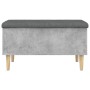 Banco con almacenaje madera ingeniería gris hormigón 82x42x46cm