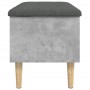 Banco con almacenaje madera ingeniería gris hormigón 82x42x46cm