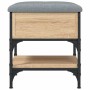Banco zapatero madera de ingeniería roble Sonoma 42x42x45 cm