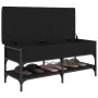 Banco zapatero madera de ingeniería negro 102x42x45 cm