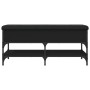 Banco zapatero madera de ingeniería negro 102x42x45 cm