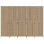 Biombo de 5 paneles ratán sintético beige