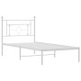 Estructura cama sin colchón con cabecero metal blanco 90x200 cm