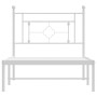 Estructura cama sin colchón con cabecero metal blanco 90x200 cm