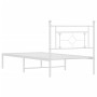 Estructura cama sin colchón con cabecero metal blanco 90x200 cm