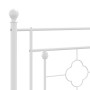 Estructura cama sin colchón con cabecero metal blanco 90x200 cm