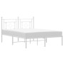 Estructura cama sin colchón con cabecero metal blanco 140x190cm
