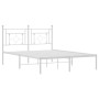 Estructura cama sin colchón con cabecero metal blanco 140x190cm