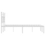 Estructura cama sin colchón con cabecero metal blanco 140x190cm