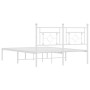 Estructura cama sin colchón con cabecero metal blanco 140x190cm