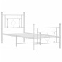 Estructura cama sin colchón con estribo metal blanco 80x200 cm
