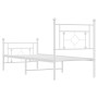 Estructura cama sin colchón con estribo metal blanco 80x200 cm