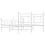 Estructura cama sin colchón con estribo metal blanco 135x190 cm
