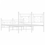 Estructura cama sin colchón con estribo metal blanco 140x200 cm