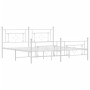 Estructura cama sin colchón con estribo metal blanco 183x213 cm