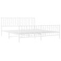 Estructura cama sin colchón con estribo metal blanco 183x213 cm