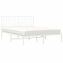Estructura cama sin colchón con cabecero metal blanco 135x190cm