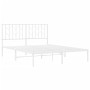 Estructura cama sin colchón con cabecero metal blanco 135x190cm