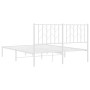 Estructura cama sin colchón con cabecero metal blanco 135x190cm