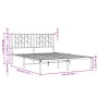 Estructura cama sin colchón con cabecero metal blanco 135x190cm
