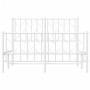 Estructura cama sin colchón con estribo metal blanco 120x200 cm