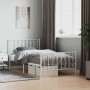 Estructura cama sin colchón con estribo metal blanco 100x190 cm