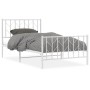 Estructura cama sin colchón con estribo metal blanco 100x190 cm