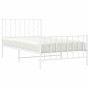 Estructura cama sin colchón con estribo metal blanco 100x190 cm