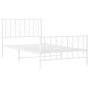 Estructura cama sin colchón con estribo metal blanco 100x190 cm