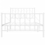 Estructura cama sin colchón con estribo metal blanco 100x190 cm