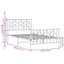 Estructura cama sin colchón con estribo metal blanco 100x190 cm