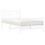 Estructura cama sin colchón con estribo metal blanco 107x203 cm