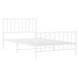 Estructura cama sin colchón con estribo metal blanco 107x203 cm
