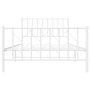 Estructura cama sin colchón con estribo metal blanco 107x203 cm