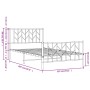 Estructura cama sin colchón con estribo metal blanco 107x203 cm