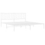 Estructura cama sin colchón con cabecero metal blanco 183x213cm
