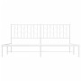 Estructura cama sin colchón con cabecero metal blanco 183x213cm