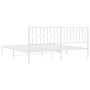Estructura cama sin colchón con cabecero metal blanco 183x213cm