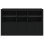 Aparador con luces LED negro 162x37x100 cm
