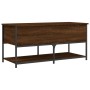 Banco almacenaje madera ingeniería marrón roble 100x42,5x47 cm