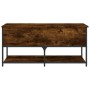Banco almacenaje madera ingeniería roble ahumado 100x42,5x47 cm
