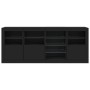 Aparador con luces LED negro 164x37x67 cm